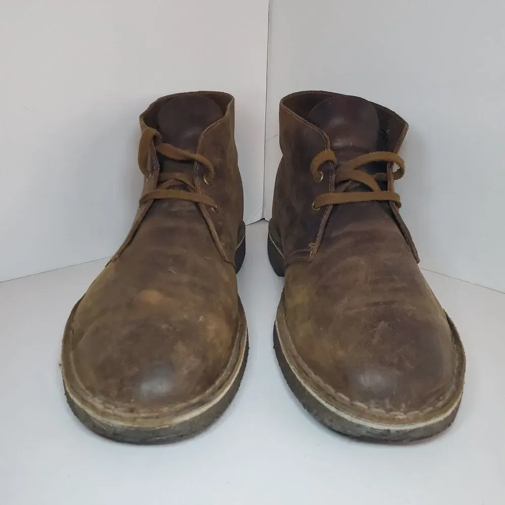 Clarks Men’s Desert Boots Leather Crepe Sole 9.5M Brown Chukka Shoes Classic